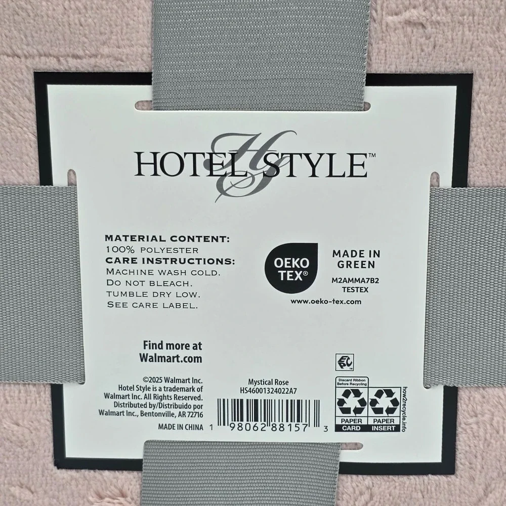 Hotel Style Oversized Luxury Plush Bed Blanket 90x94 Full/Queen, Mystical Rose